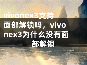 vivonex3支持面部解锁吗，vivonex3为什么没有面部解锁