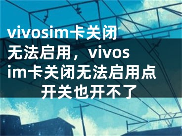 vivosim卡关闭无法启用，vivosim卡关闭无法启用点开关也开不了