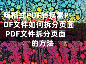 嗨格式PDF转换器PDF文件如何拆分页面 PDF文件拆分页面的方法