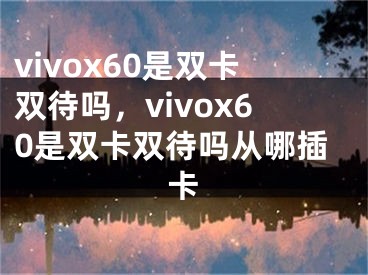 vivox60是双卡双待吗，vivox60是双卡双待吗从哪插卡