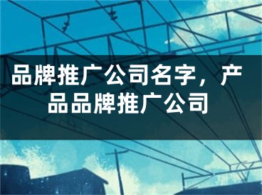 品牌推广公司名字，产品品牌推广公司