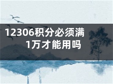 12306积分必须满1万才能用吗