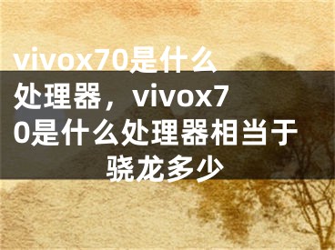 vivox70是什么处理器，vivox70是什么处理器相当于骁龙多少