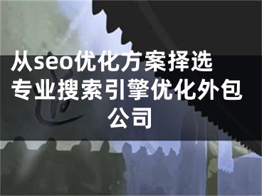 从seo优化方案择选专业搜索引擎优化外包公司