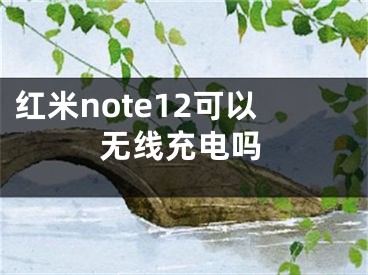 红米note12可以无线充电吗