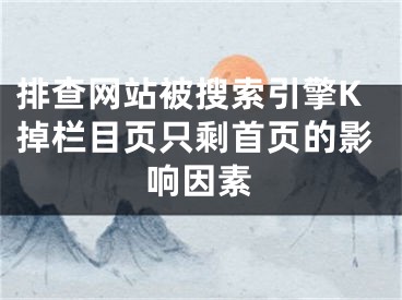 排查网站被搜索引擎K掉栏目页只剩首页的影响因素