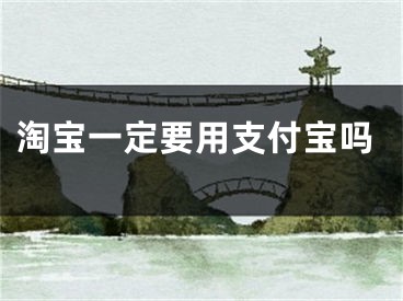 淘宝一定要用支付宝吗