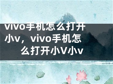 vivo手机怎么打开小v，vivo手机怎么打开小V小v