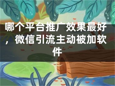 哪个平台推广效果最好，微信引流主动被加软件