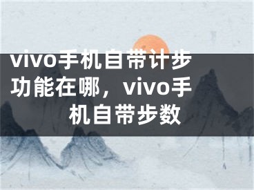 vivo手机自带计步功能在哪，vivo手机自带步数