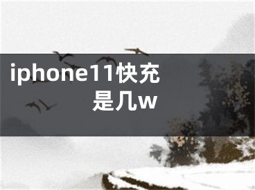iphone11快充是几w