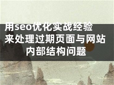 用seo优化实战经验来处理过期页面与网站内部结构问题
