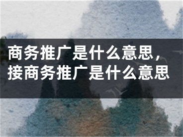 商务推广是什么意思，接商务推广是什么意思