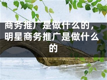 商务推广是做什么的，明星商务推广是做什么的 