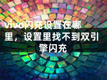 vivo闪充设置在哪里，设置里找不到双引擎闪充