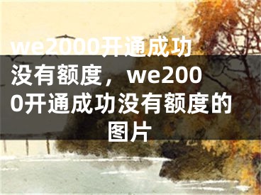 we2000开通成功没有额度，we2000开通成功没有额度的图片