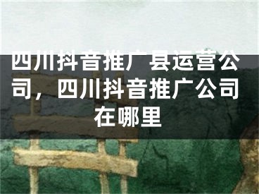 四川抖音推广县运营公司，四川抖音推广公司在哪里