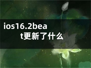 ios16.2beat更新了什么