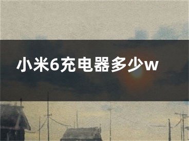 小米6充电器多少w