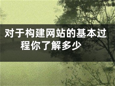 对于构建网站的基本过程你了解多少 