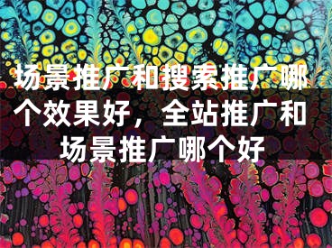 场景推广和搜索推广哪个效果好，全站推广和场景推广哪个好