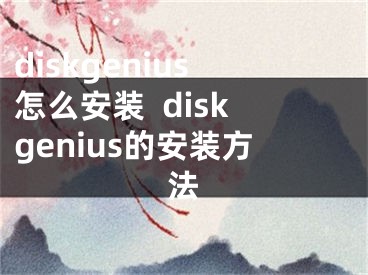 diskgenius怎么安装  diskgenius的安装方法