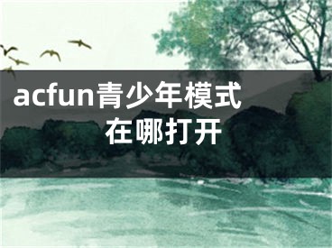 acfun青少年模式在哪打开