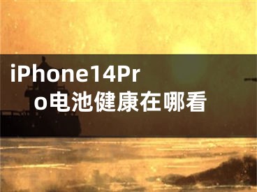 iPhone14Pro电池健康在哪看