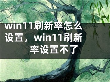 win11刷新率怎么设置，win11刷新率设置不了