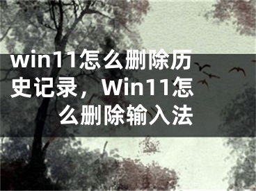 win11怎么删除历史记录，Win11怎么删除输入法