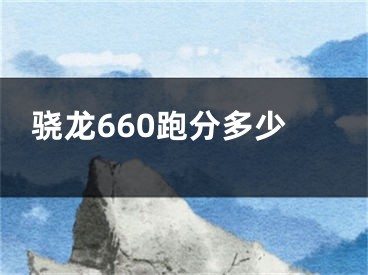 骁龙660跑分多少