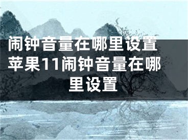 闹钟音量在哪里设置 苹果11闹钟音量在哪里设置