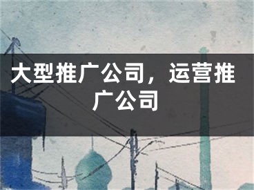 大型推广公司，运营推广公司 