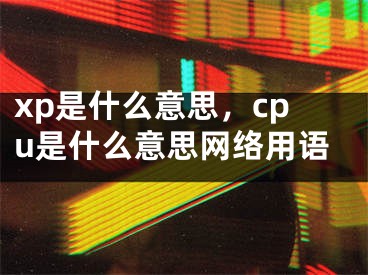 xp是什么意思，cpu是什么意思网络用语