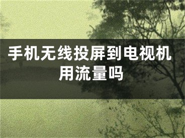 手机无线投屏到电视机用流量吗