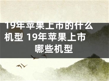 19年苹果上市的什么机型 19年苹果上市哪些机型