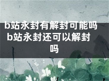 b站永封有解封可能吗 b站永封还可以解封吗