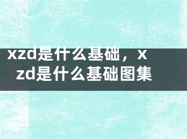 xzd是什么基础，xzd是什么基础图集