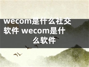 wecom是什么社交软件 wecom是什么软件
