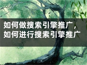 如何做搜索引擎推广，如何进行搜索引擎推广