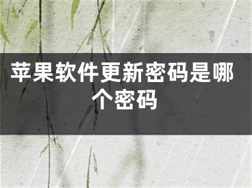 苹果软件更新密码是哪个密码