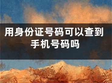 用身份证号码可以查到手机号码吗