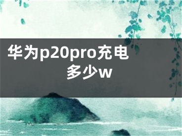 华为p20pro充电多少w