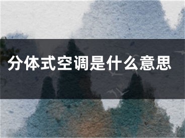 分体式空调是什么意思