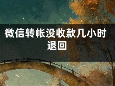 微信转帐没收款几小时退回