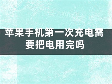 苹果手机第一次充电需要把电用完吗