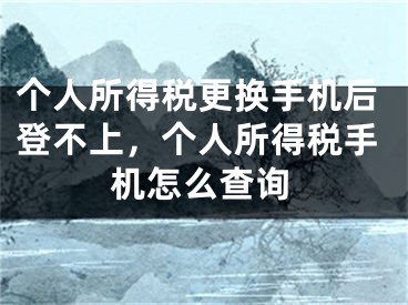 个人所得税更换手机后登不上，个人所得税手机怎么查询