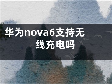 华为nova6支持无线充电吗