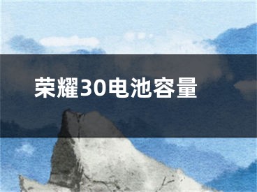 荣耀30电池容量