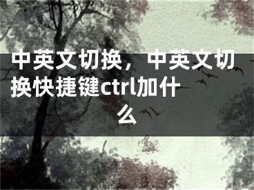 中英文切换，中英文切换快捷键ctrl加什么